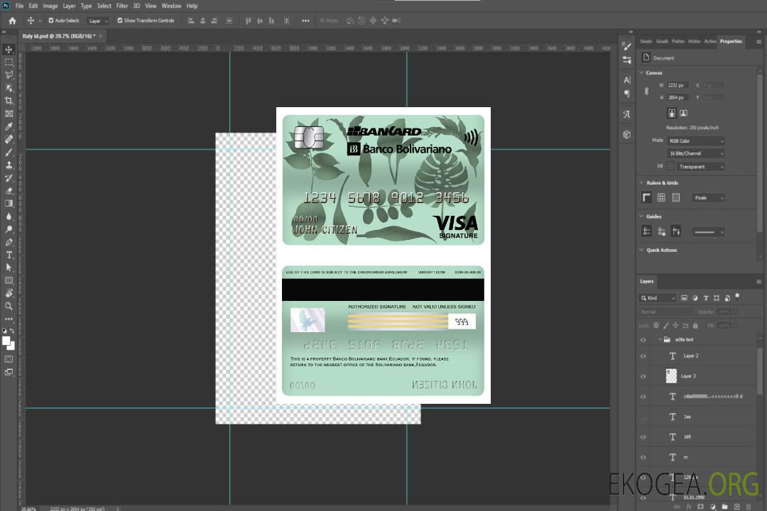 Carte de signature de visa bancaire Equateur Bolivariano template Carte de signature de visa bancaire Equateur Bolivariano template